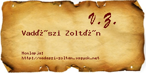 Vadászi Zoltán névjegykártya